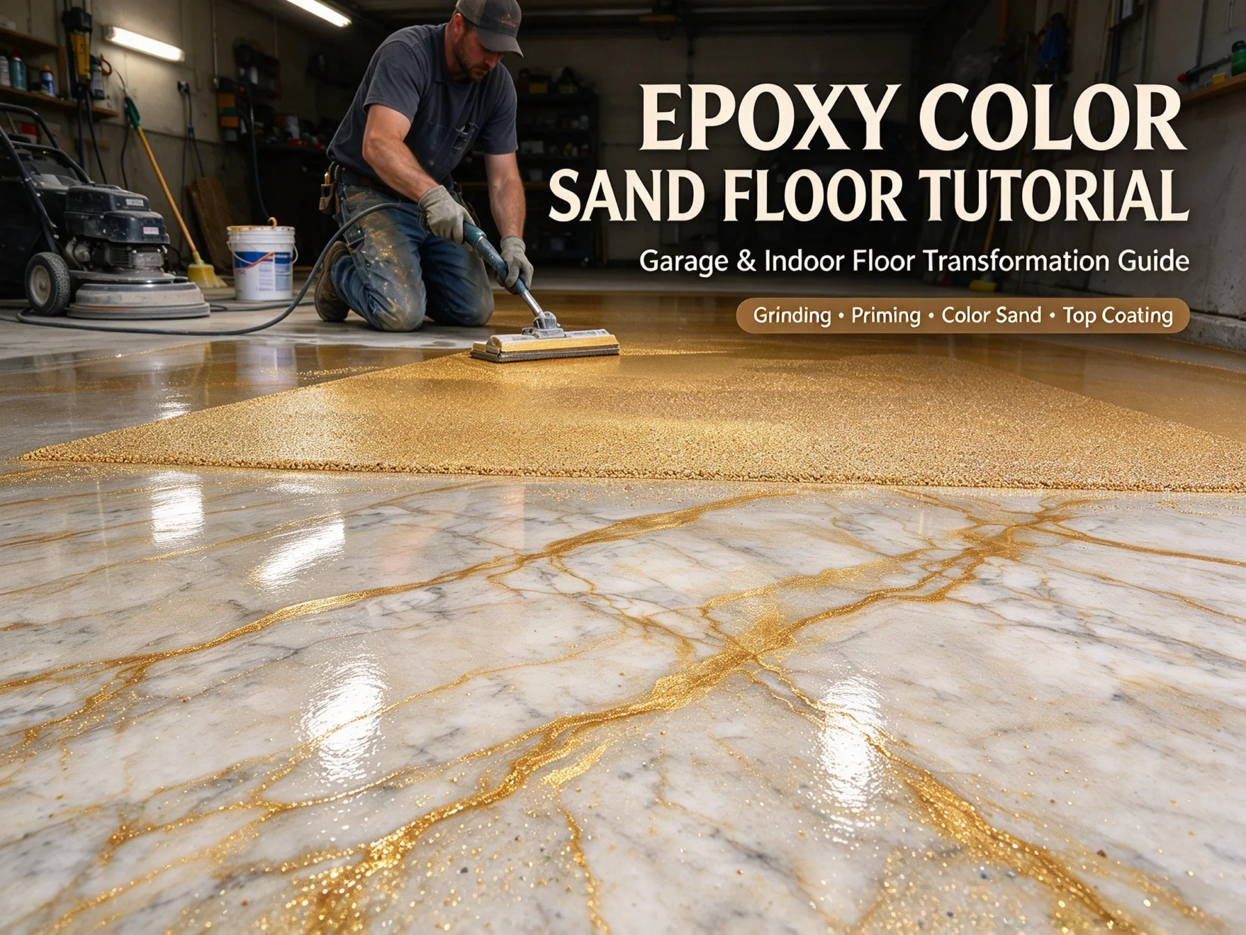 DIY Epoxy Color Sand Self-Leveling Floor Installation Guide